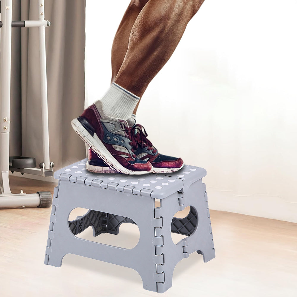 Folding Step Stool Portable Lightweight Stool for Adult Kids Gray
