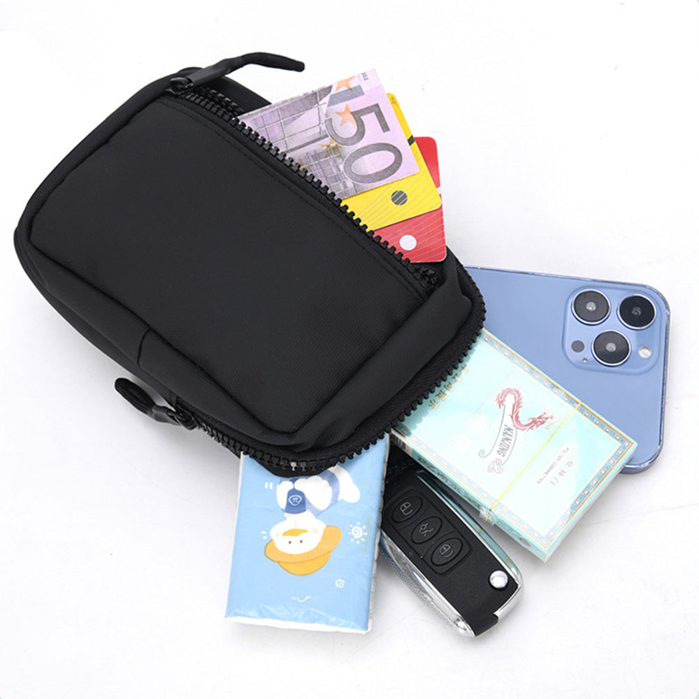 Small Crossbody Bag for Men Women Mini Sling Bag Travel Running Phone Daypack Black
