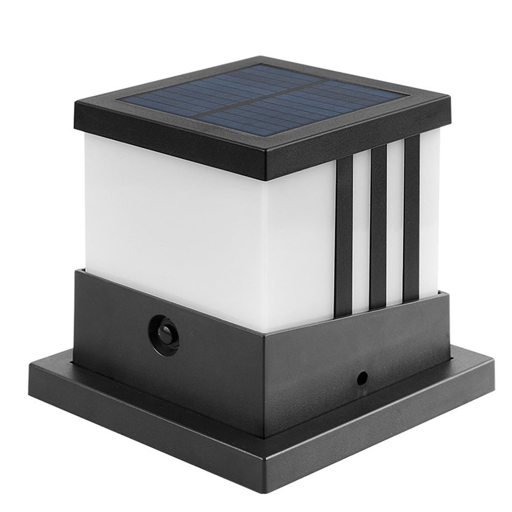 Solar Garden Lights 3 Modes Solar Powered Post Cap Lights IP65 Waterproof Solar Post Light for Deck Garden Patio Fence -Black