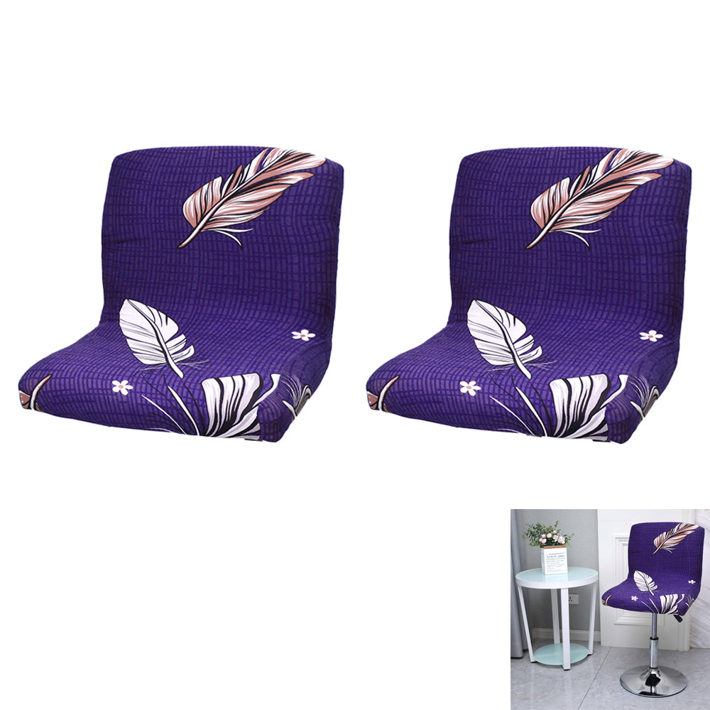 2Pcs Stretch Chair Cover Stool Protectors Slipcovers for Low Short Back Chair Bar Stool Chair -Purple