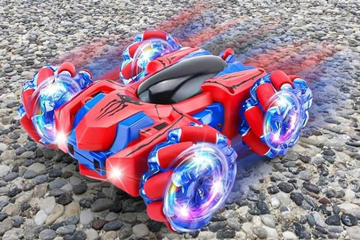 Spider Remote Control Car with Cool Lights 360?? Rotating 4WD Off-Road Race Car -Blue