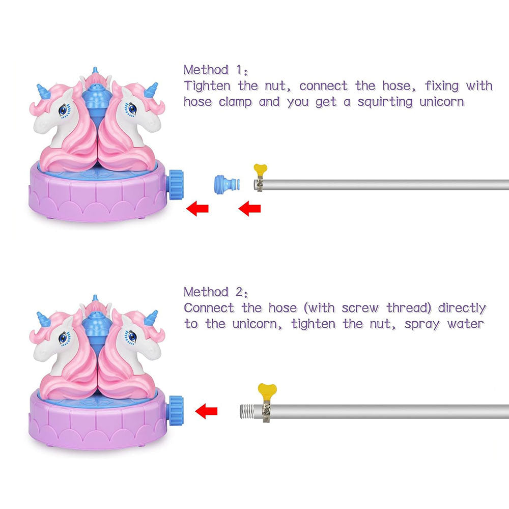 Water Sprinkler for Outdoor Play Water Spraying Toy for Summer Splashing Fun Toy Pink Unicorn