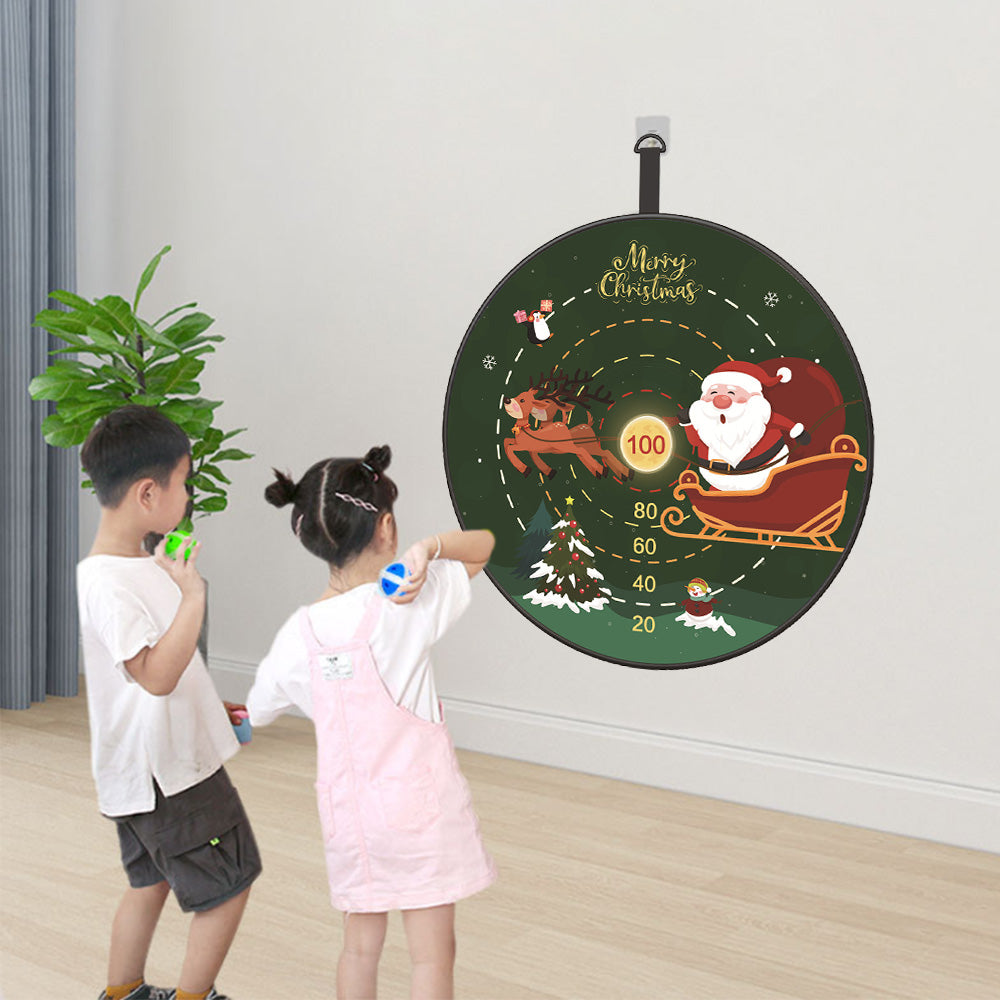 72cm Christmas Dart Board Game Set for Kids Xmas Board Game Toy with 12Pcs Sticky Balls Style 1