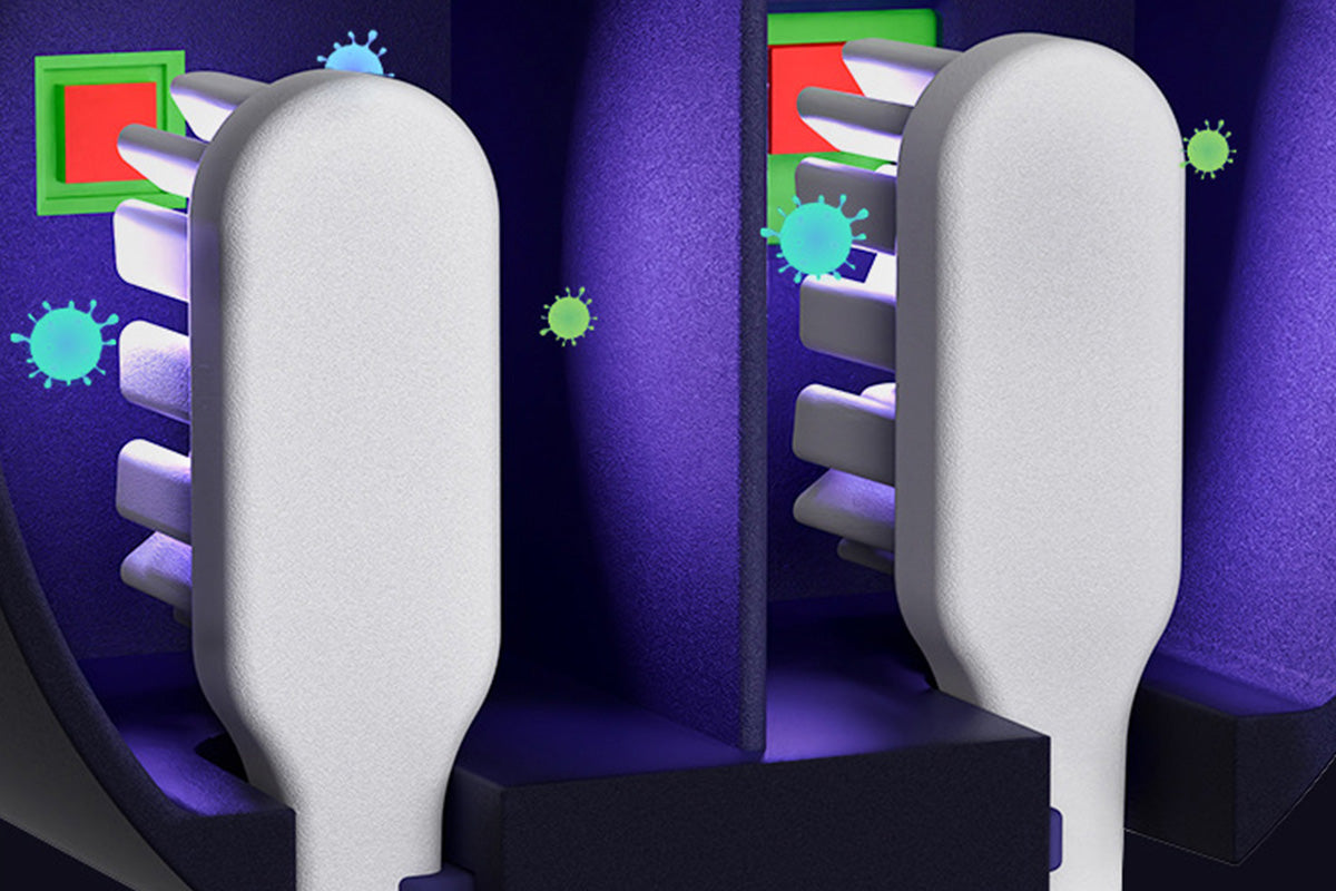 Wall Mounted Toothbrush Holder and Cleaner with Smart Light Cleaning and Fan Drying