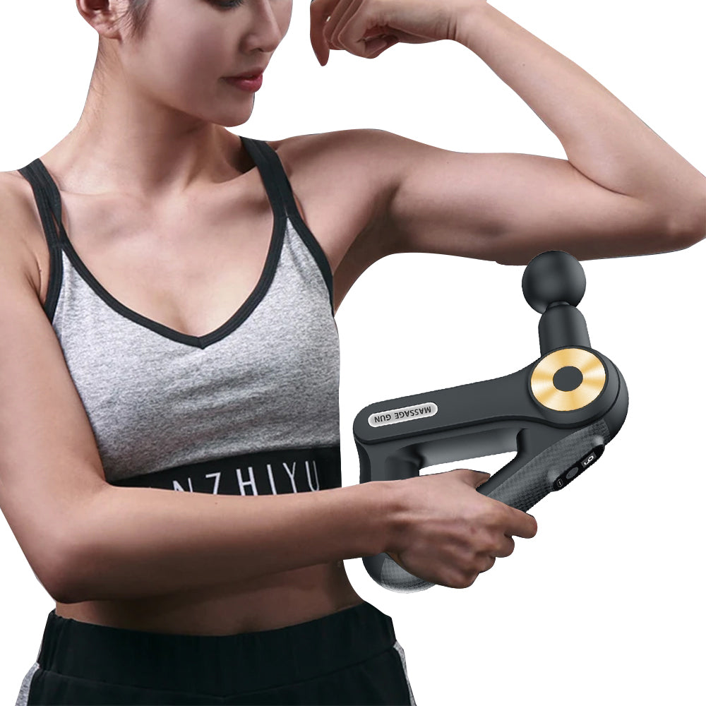 Handheld Muscle Massager with 9 Massage Heads Gold