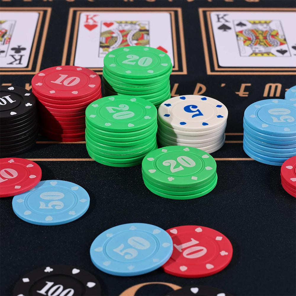 100Pcs Poker Chips Set with Storage Box ¨C Durable Plastic Chips for Home Poker Nights
