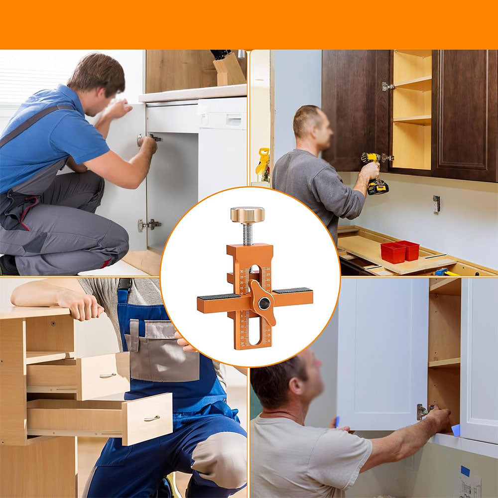 Cabinet Door Mounting Alignment Tool with Measurement Scale - Orange
