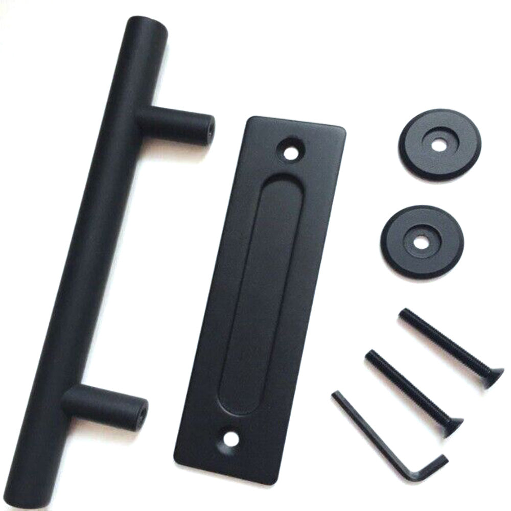 Sliding Door Handle Set for Wooden Door Pull and Flush Door Handle for Closet Barn