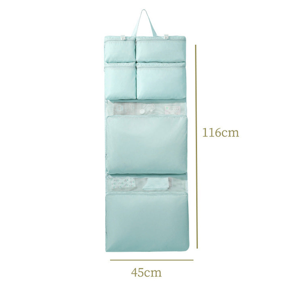 Multi-Compartments Hanging Storage Organizer Foldable Packing Cubes with Handle for Travel Blue