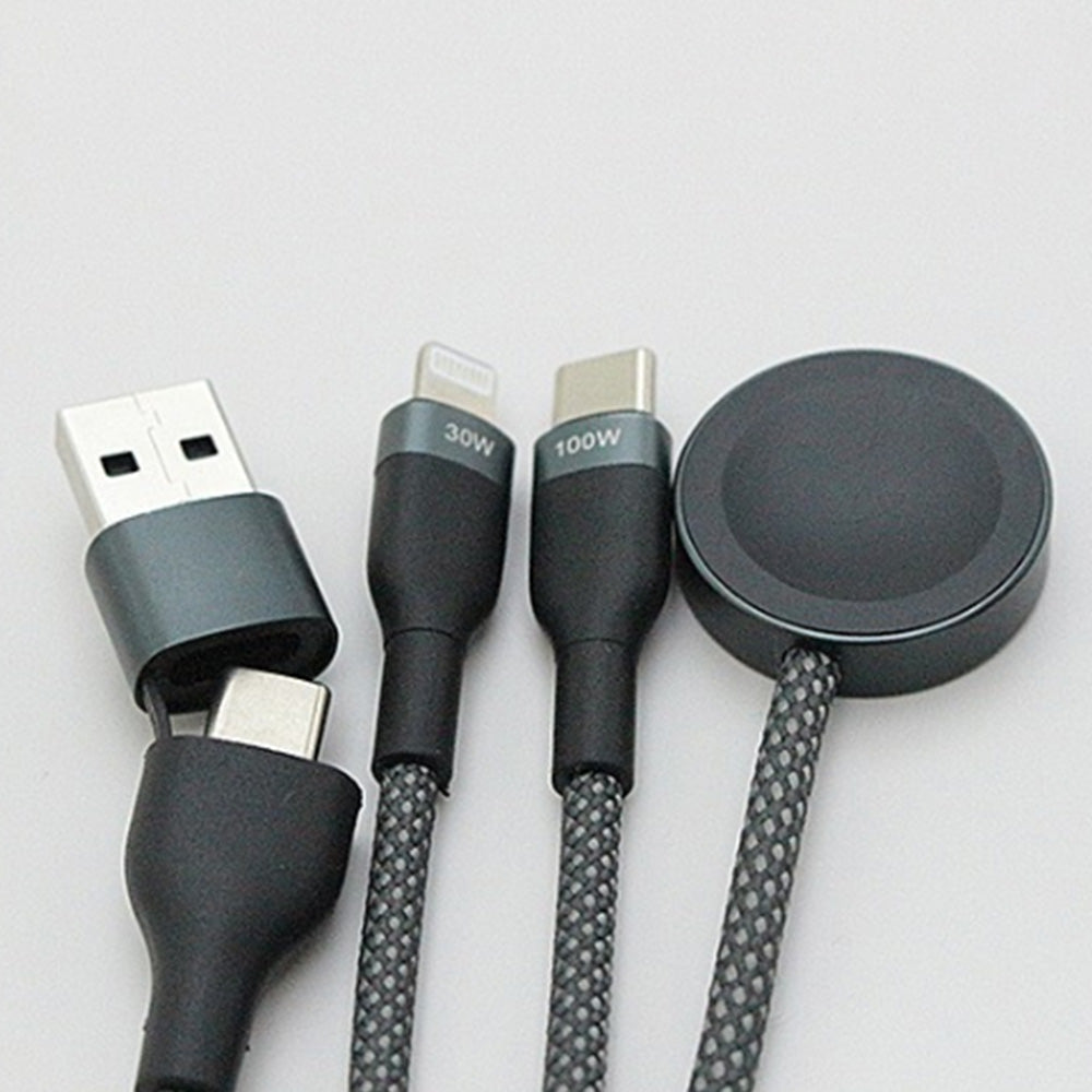 3-in-2 USB-C Charging Cable for Apple Watch iPhone Type-C Multi Fast Charging Cable