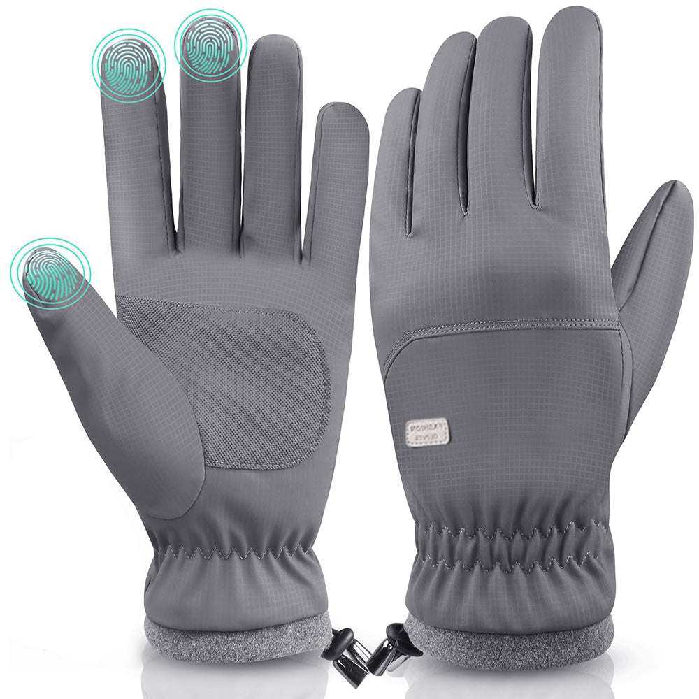 Pair of Winter Ski Gloves for Men Women Touch Screen Cycling Driving Gloves Gray