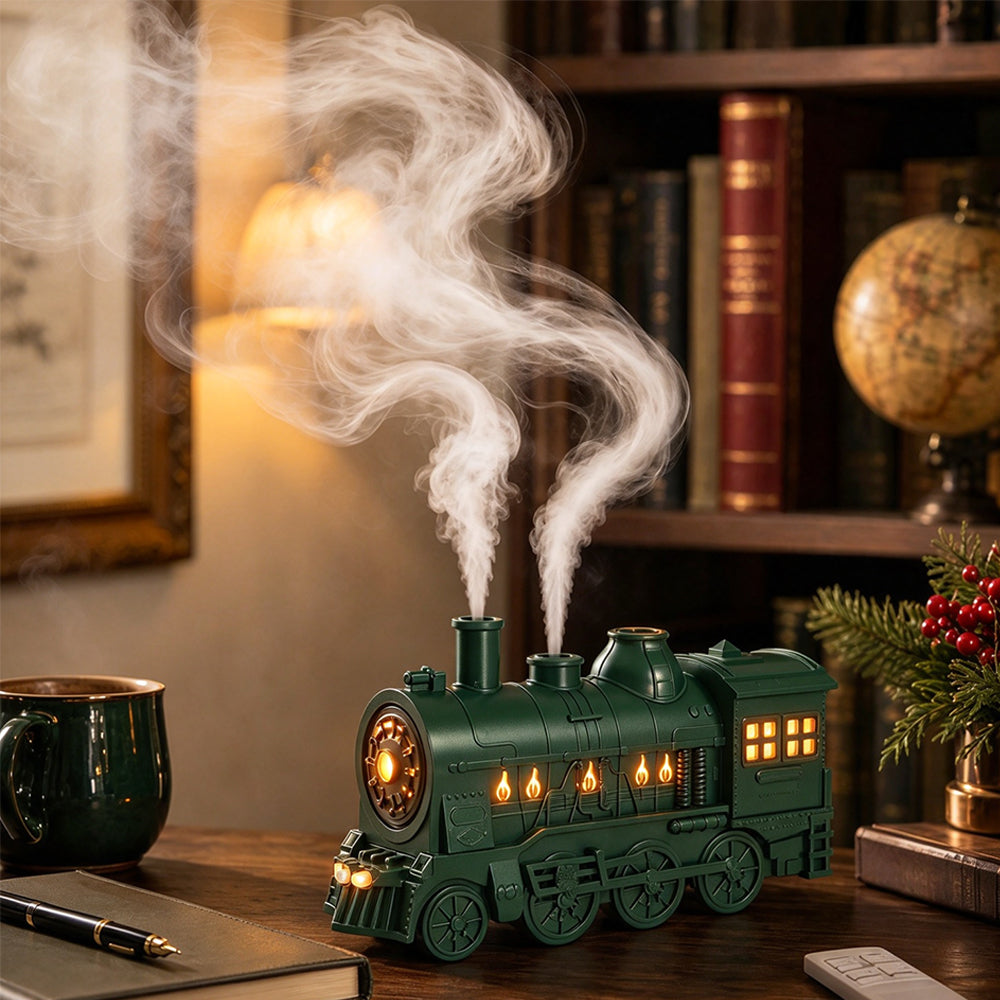 Ultrasonic Train Aromatherapy Diffuser 300ml Desktop Humidifier - Green