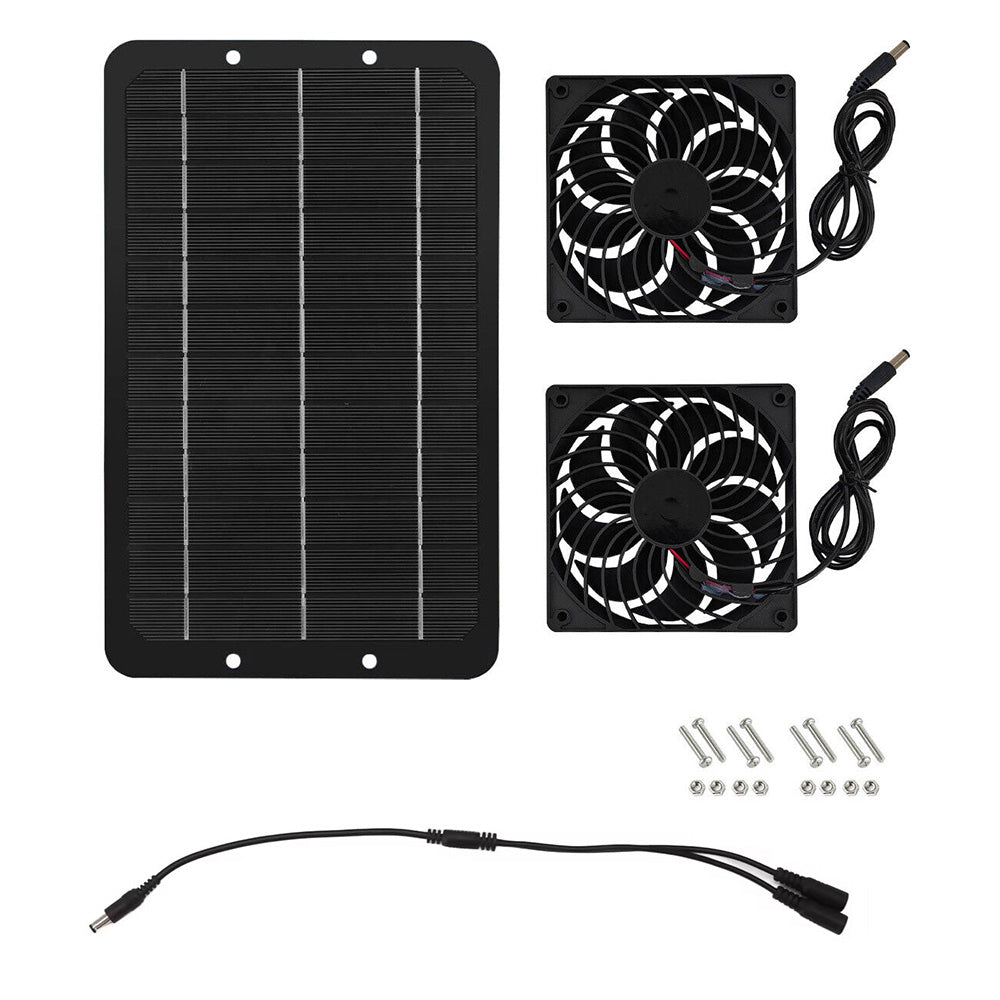 Portable Exhaust Fan Set Solar Panel Powered Ventilator Fan for Outdoor Pet House