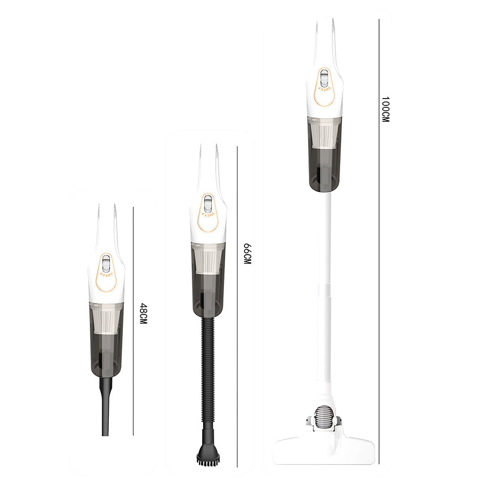 3-in-1 Handheld Stick Vacuum Cleaner Cordless Upright Vacuum Mop with Mite Removal Function White