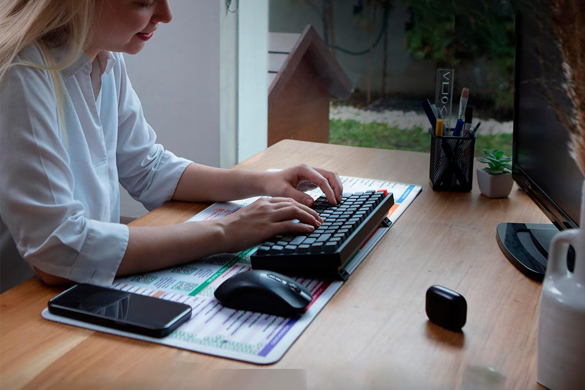 Excel Shortcut Keys Mouse Pad with QR Video Tutorials Non-Slip Excel Cheat Sheet Pad