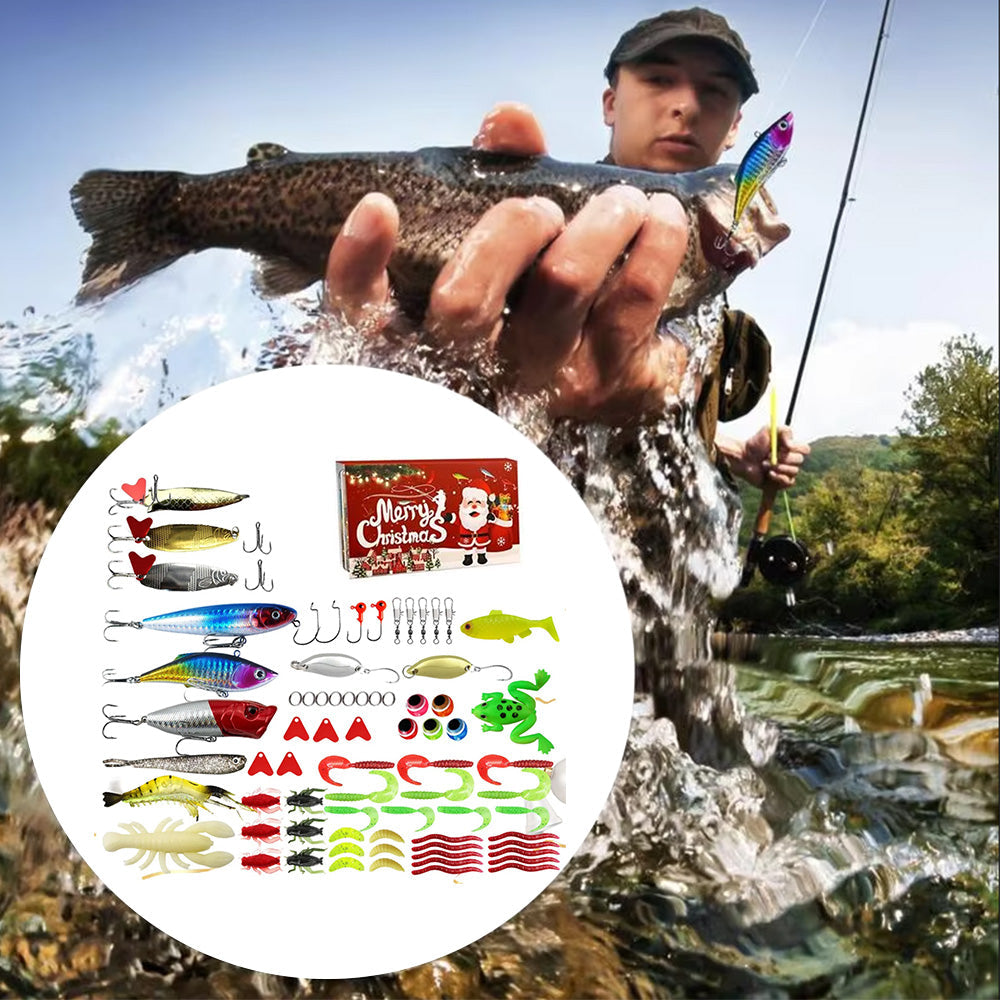 78 Pcs Set Fishing Lures Christmas Fish Tackle Set Xmas Surprise Fishing Bait