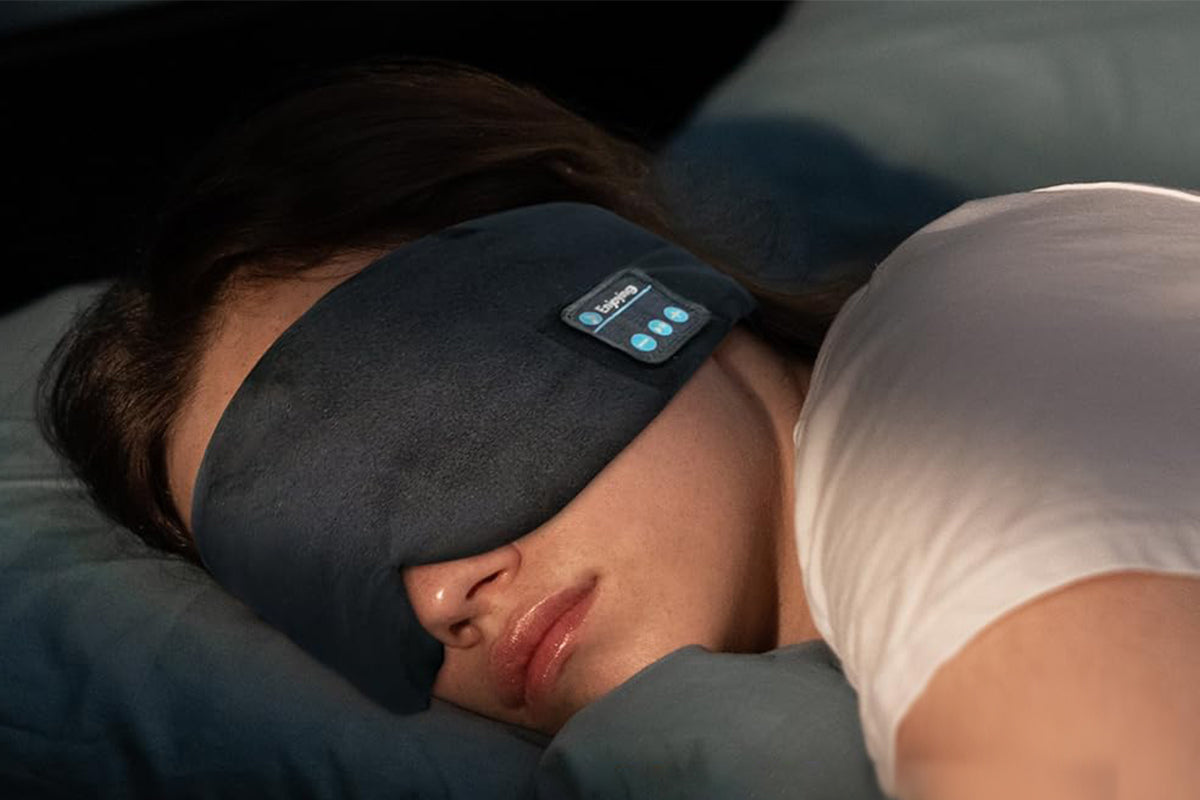 Sleep Eye Mask Bluetooth Headphones Adjustable Sleep Headband Headphones for Sleeping Wireless Eye Cover Earbuds for Travel