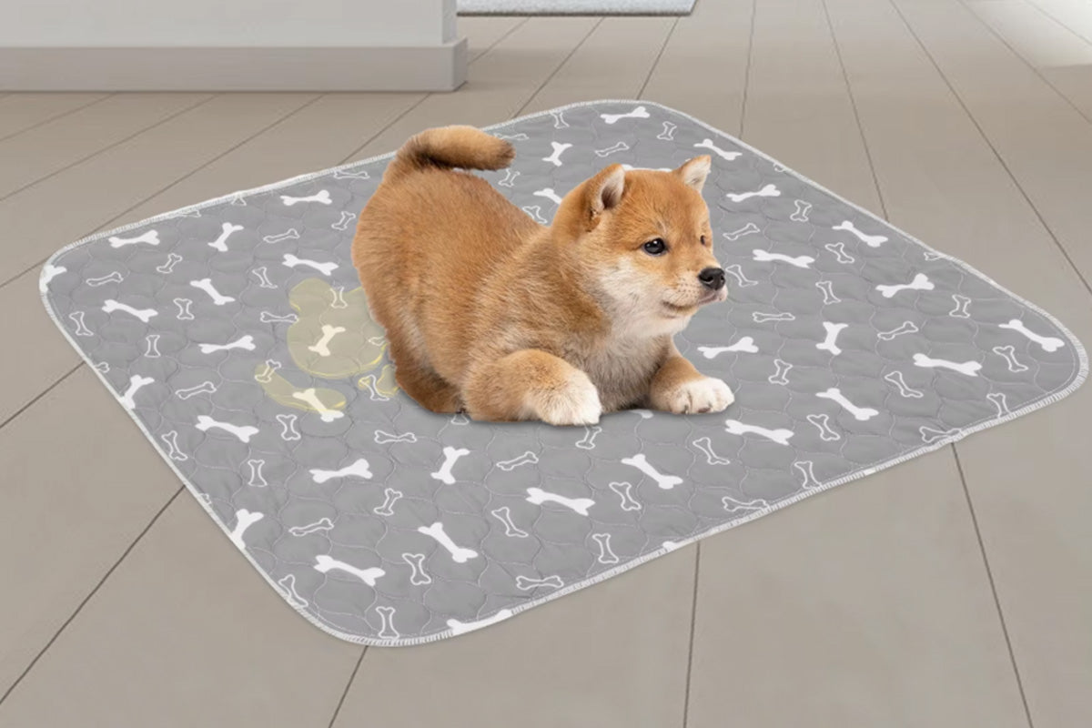 Washable Waterproof Reusable Dog Pee Pads Quick Absorbent Puppy Training Mat-Grey