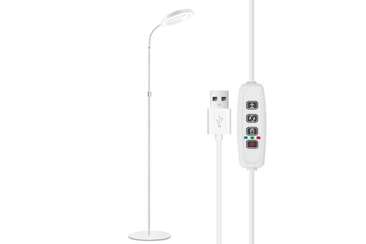 Floor Plant Grow Light Full Spectrum Tripod Stand - White