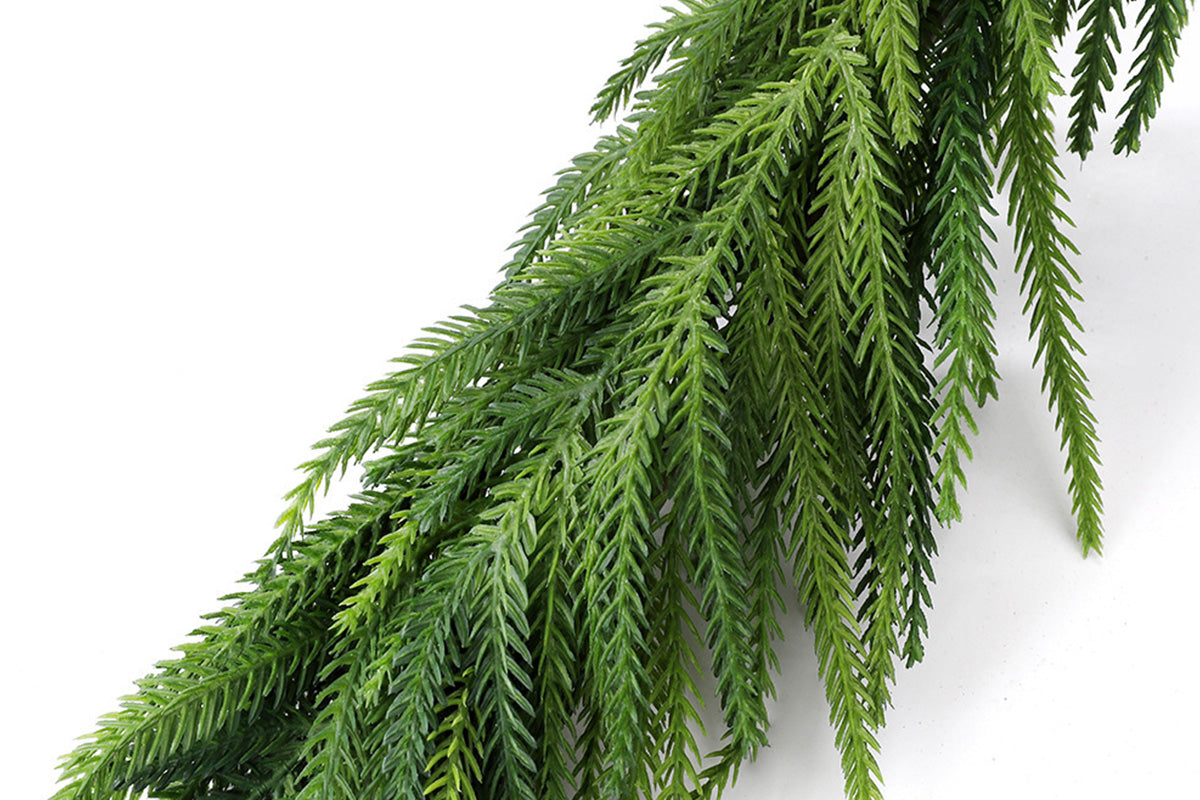 Christmas Norfolk Pine Garland Rattan Greenery Garland for Home Fireplace Decor