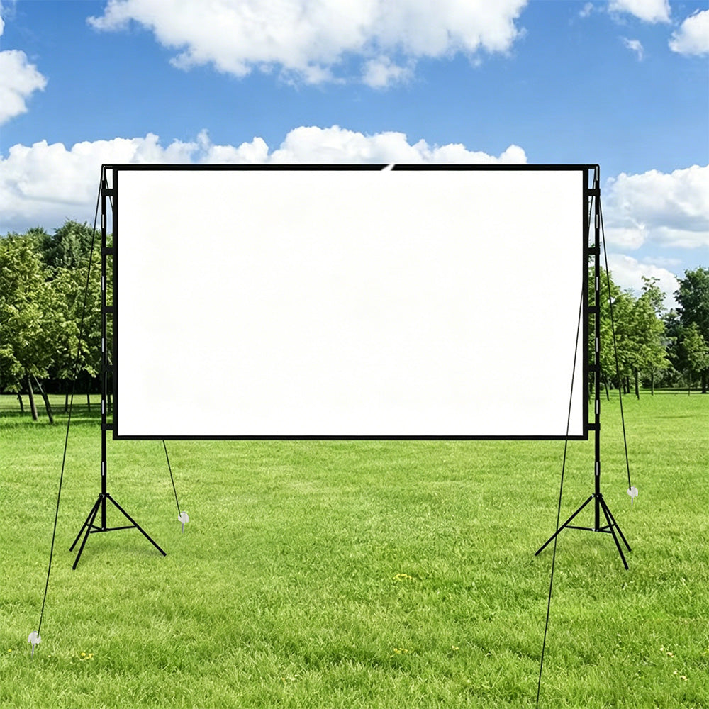 Portable Outdoor Projection Screen Double Stand Movie Screen with Carry Bag