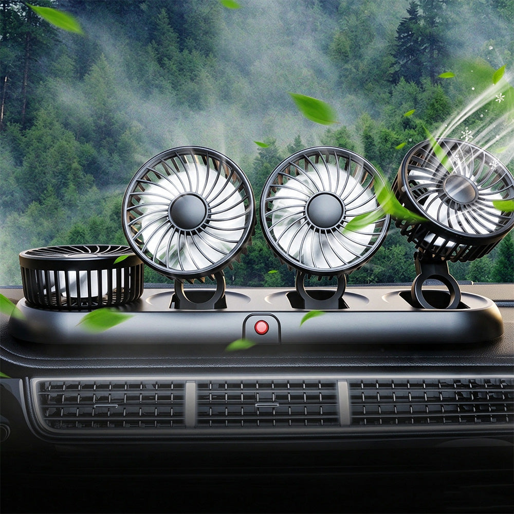 Four Head Foldable Mini Electric Fan for Car and Desktop