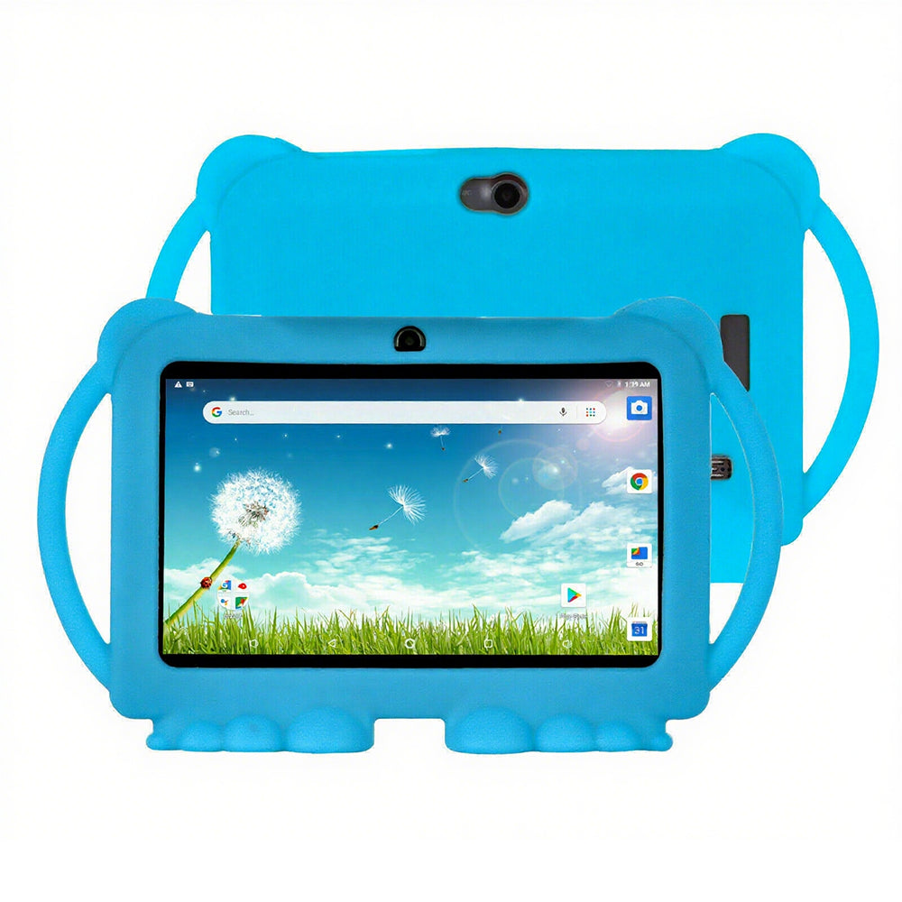 7 Inch Android Tablet with Handle Parental Control Dual Camera-Blue