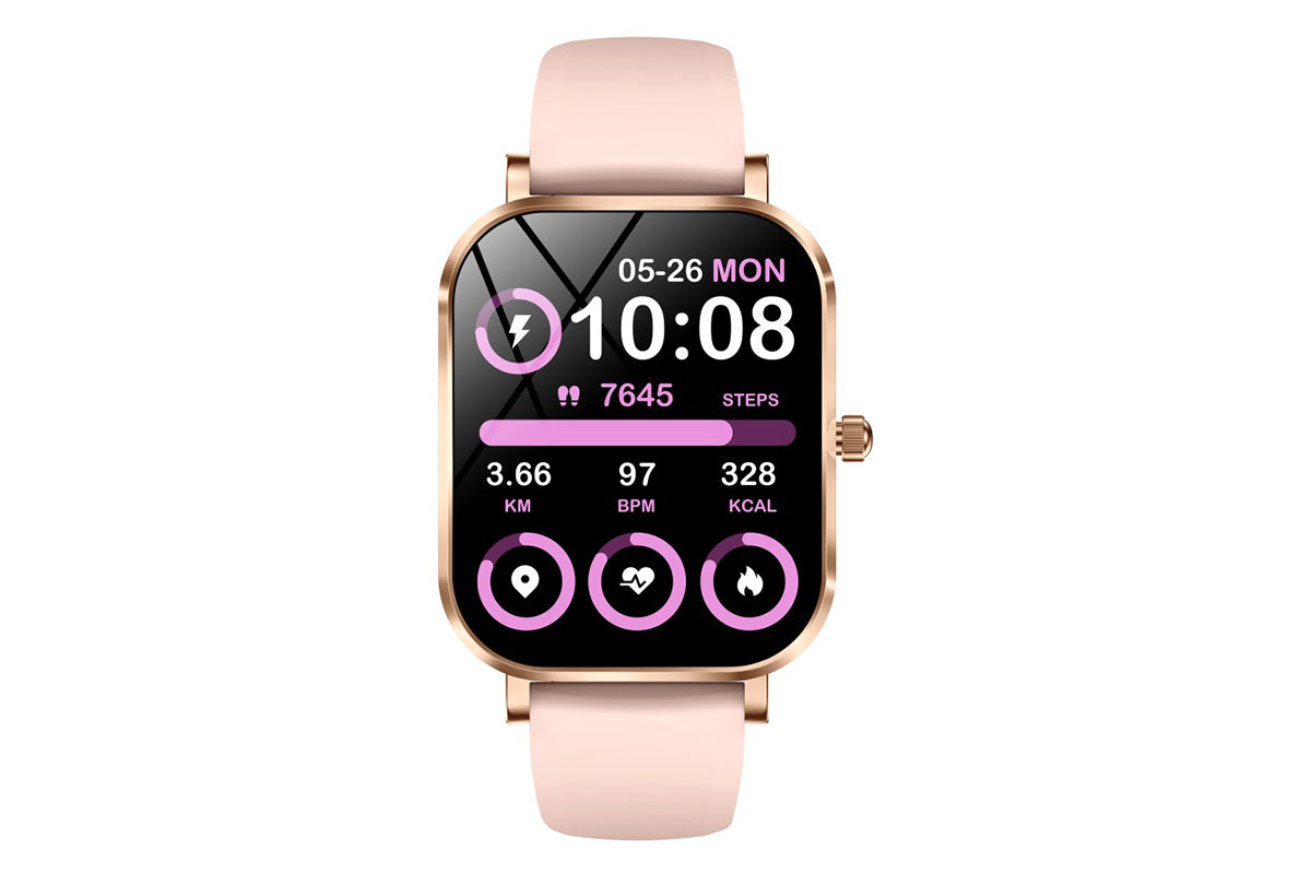 Smart Watch Bluetooth Call Make Calls Musics Fitness Tracker Heart Rate Sleep Monitor -Pink
