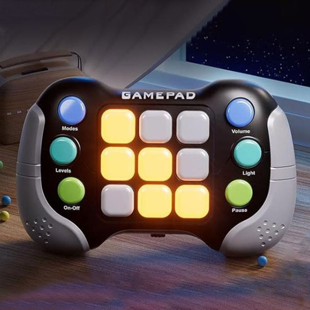 Fast Push RGB Game Toy Handle Electronic Brain and Memory Game Pad for Kids Teens Grey