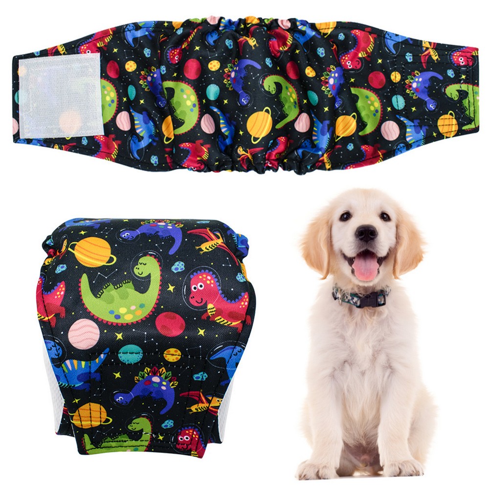 3Pcs Male Dog Diapers High Absorbing Dog Belly Bands for Male Dogs-Dark