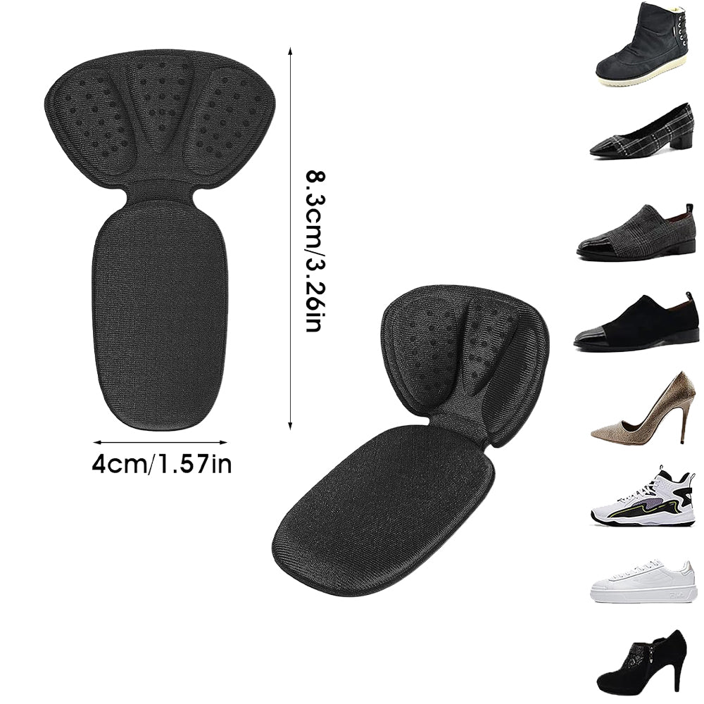 2 Pairs of Back of Heel Cushion Pads Mesh Adhesive Heel Grips Inserts Heel Protectors Black
