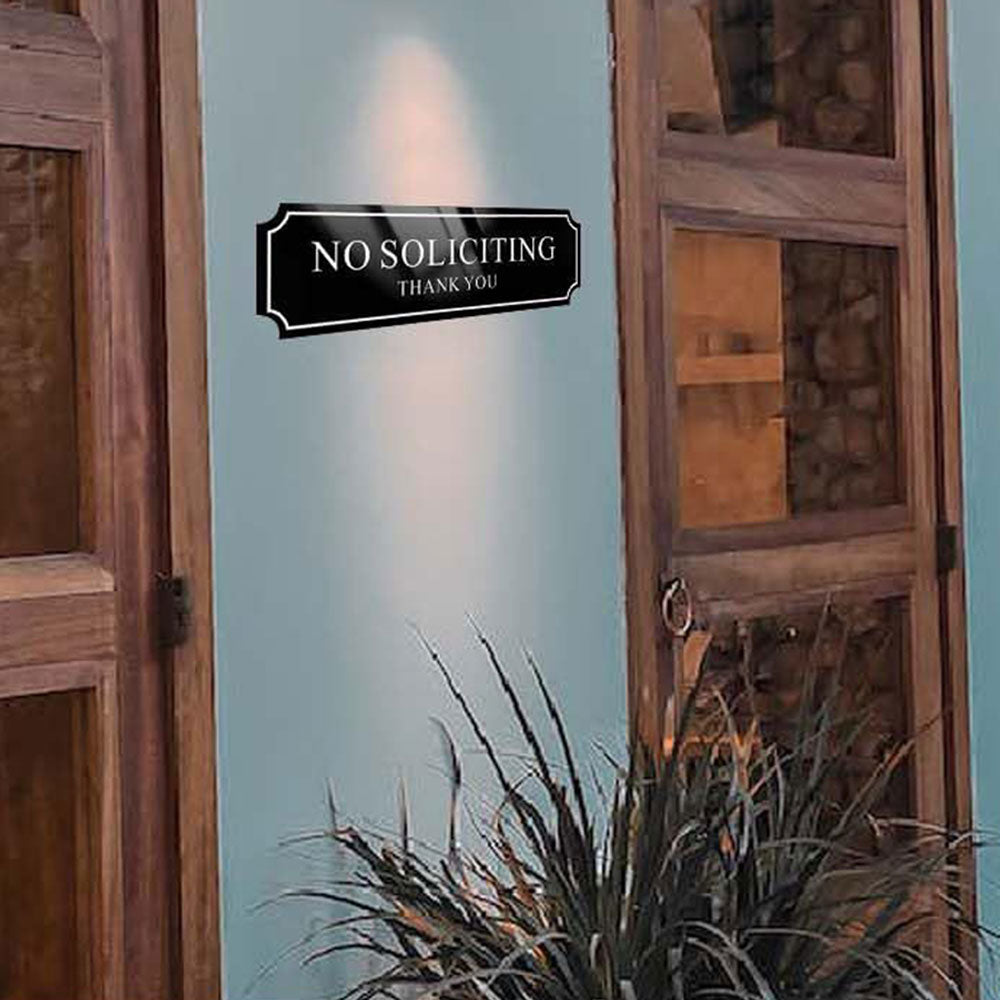 2Pcs No Soliciting Sign for House, Home, and Office No Solicitation Sign White