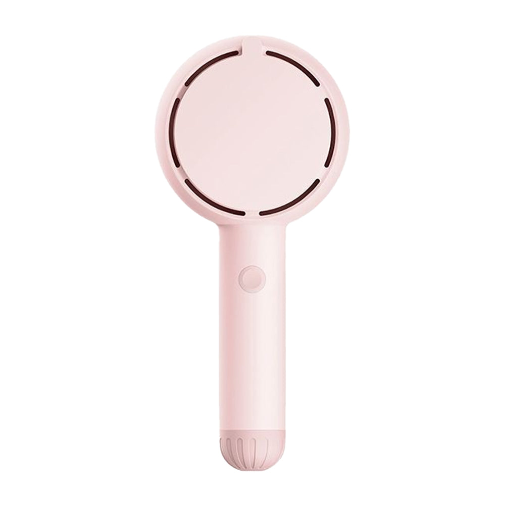 Mini Handheld Fan with LED Light Makeup Mirror Rechargeable Portable Fan Pink