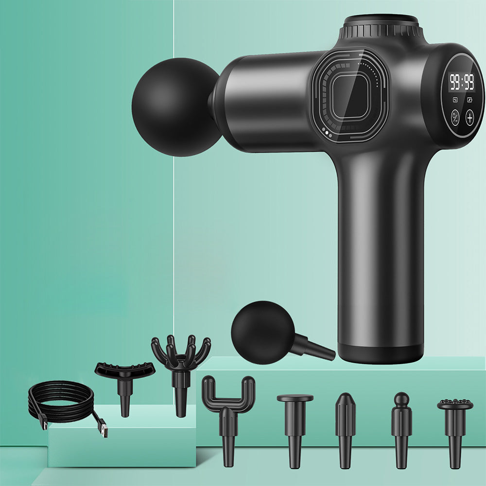 Deep Tissue Percussion Massager 8-Heads Muscle Vibration Relaxing Tool Black
