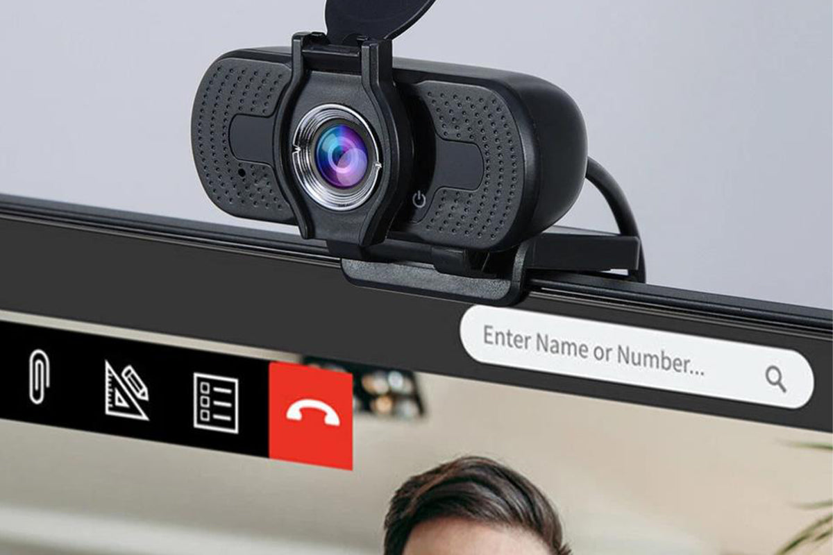 1080P HD Webcam with Microphone Privacy Cover USB Webcam for Zoom Skype Teams