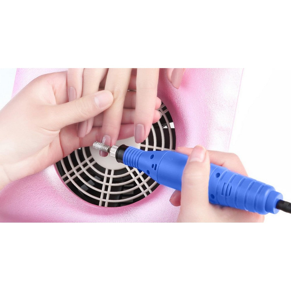 Electric Nail Drill Kit for Gel Nails Manicure Pedicure Polishing-Blue