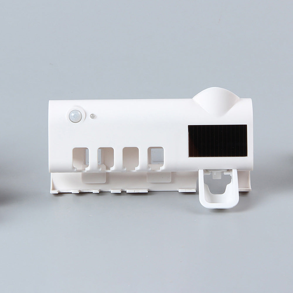 Solar Powered Automatic Toothpaste Dispenser Toothbrush Holder with UV Steriliser Squeezers