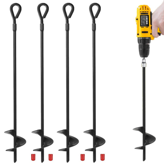 4Pcs Set 38cm Ground Anchors Black Shed Anchor Kit Ground Stakes