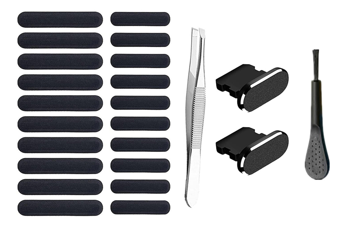 Phone Speaker Dustproof Stickers Protector Kit for iPhone-Black