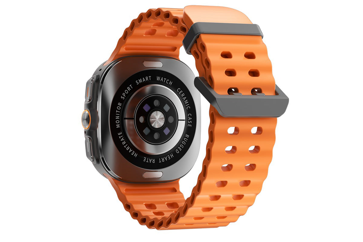 Smart Watch 1.43-Inch Fitness Watch with Heart Rate Sleep Monitor Blood Oxygen Sedentary Reminder OTA SOS Activity Tracker-Orange