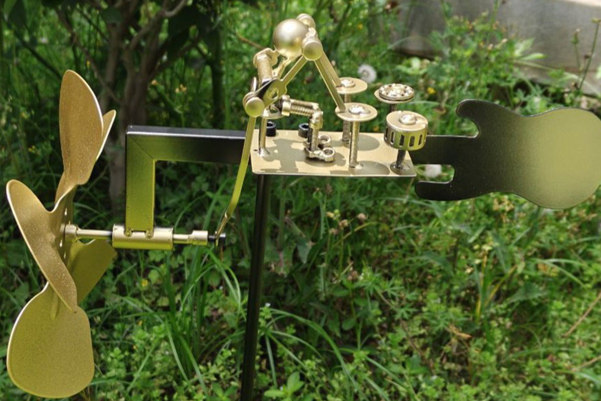 Handmade Drummer Windmill Metal Rock Band Windmill for Yard Lawn Garden Patio Decor -Drum Set Windmill
