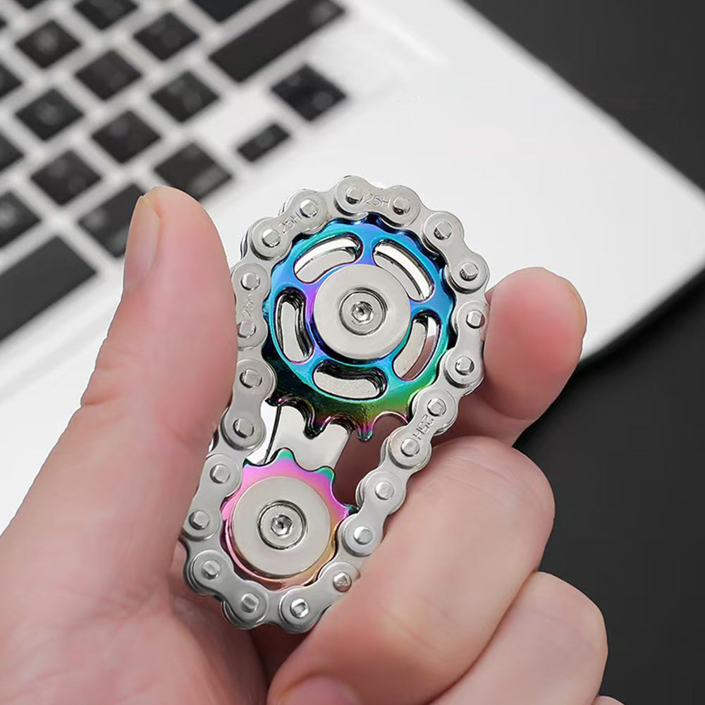 Bike Chain Fidget Toy Metal Spinner Stress Relief Focus Aid Mixture Color