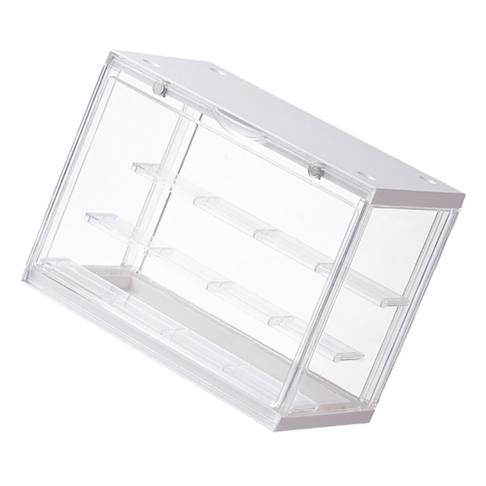 3-Tier Clear Display Case Dustproof Storage Box for Action Figures Collectibles Model Toys White