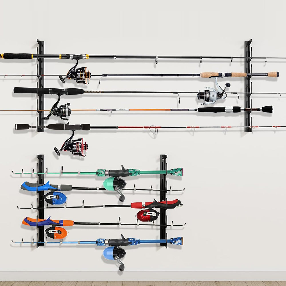 Horizontal Fishing Rod Storage Holders Fishing Pole Display Rack for Garage Wall Ceiling Mounted