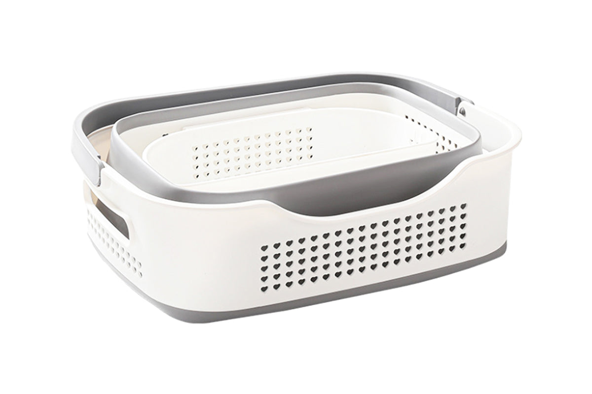 35L Collapsible Laundry Basket Clothes Hamper Washing Cleaning Organizer Bin-Grey