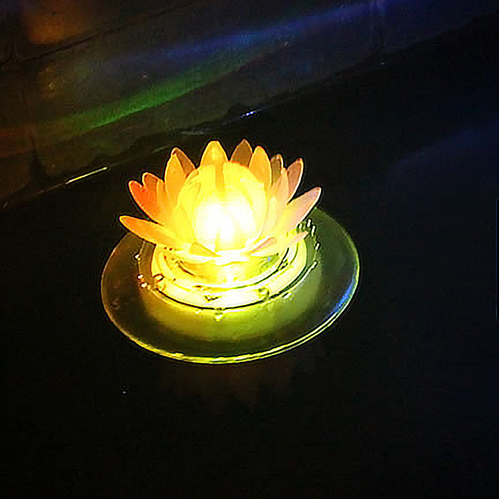 Solar Powered Floating Pool Lights RGB Color Changing Water Resistant LED Floating Pond Light Decoration Lotus Style