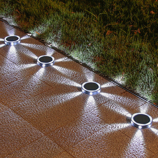 4Pcs Solar Ground Lights Outdoor Bright In-Ground Landscape Lighting Pathway Lawn Patio Yard Deck Decor White Light