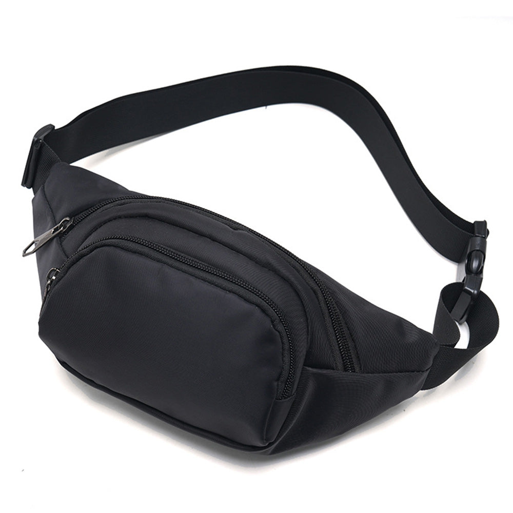 Casual Chest Bag Multi-Pocket Waist Bag for Sports Traveling Workout Black