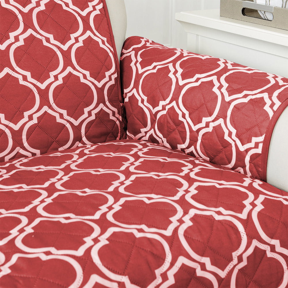 Recliner Cover Furniture Protector Soft and Comfortable Pet Sofa Cover -Wine red
