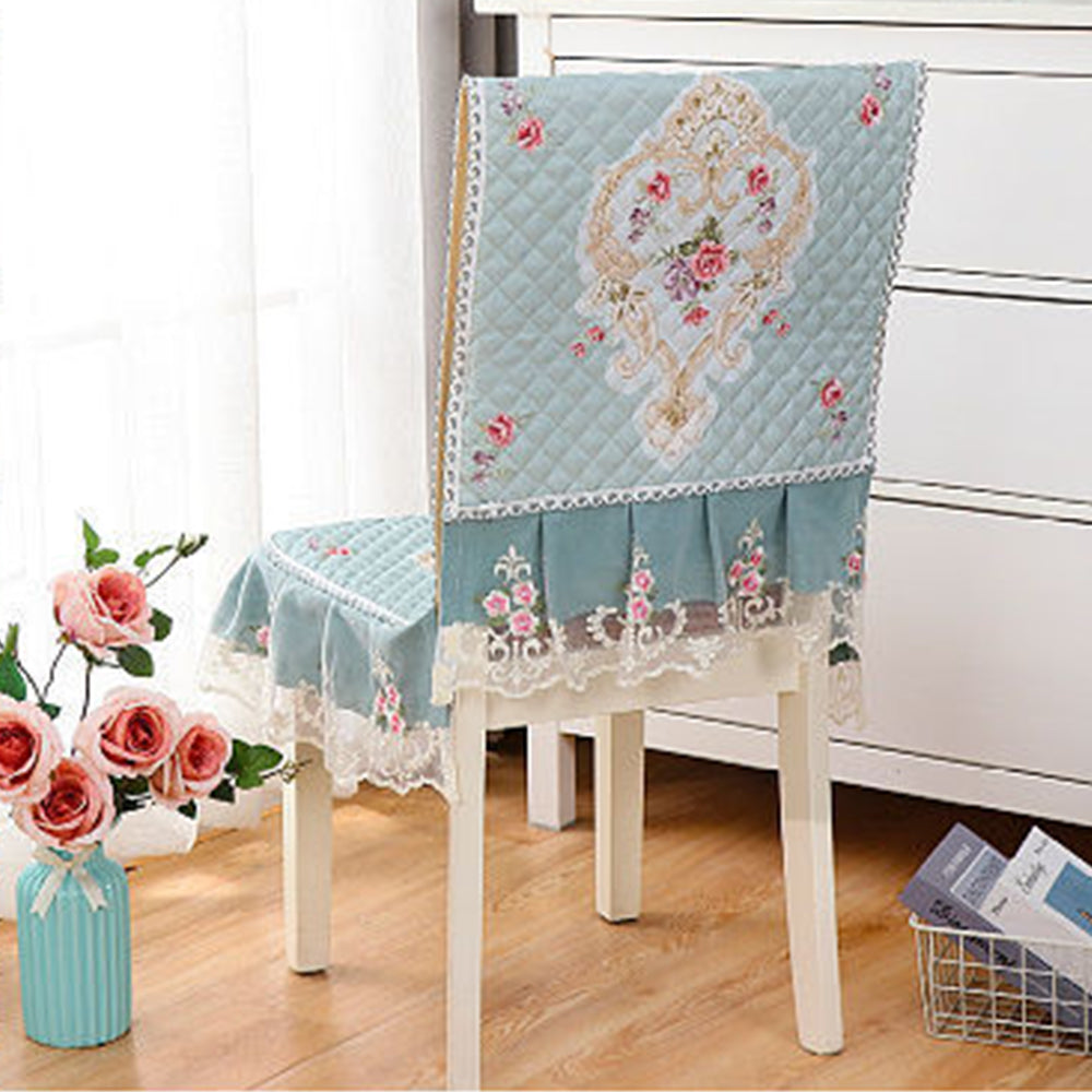 Siamese Chair Cover Non-Slip Thickened Stretch Slipcover Seat Cover -Light green